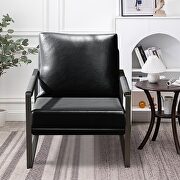 Black pu leather mid-century modern accent arm chair by La Spezia additional picture 2