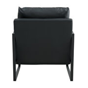 Black pu leather mid-century modern accent arm chair by La Spezia additional picture 8