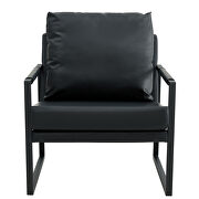 Black pu leather mid-century modern accent arm chair by La Spezia additional picture 9
