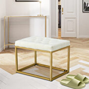White velvet modern luxury style ottoman by La Spezia additional picture 5