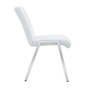 White pu high back dining chair with electroplated metal legs/ 2pc set by La Spezia additional picture 14