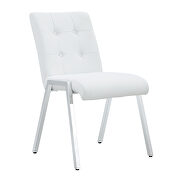 White pu high back dining chair with electroplated metal legs/ 2pc set by La Spezia additional picture 7