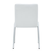 White pu high back dining chair with electroplated metal legs/ 2pc set by La Spezia additional picture 10