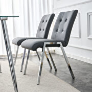 Dark gray pu high back dining chair with electroplated metal legs/ 2pc set by La Spezia additional picture 4