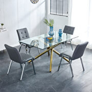 Dark gray pu high back dining chair with electroplated metal legs/ 2pc set by La Spezia additional picture 7