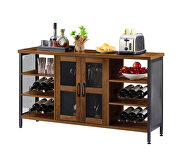 Rustic wood wine cabinet with storage multifunctional floors by La Spezia additional picture 9