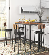 Bar table set with pu soft seat 4 bar stools in rustic brown by La Spezia additional picture 3