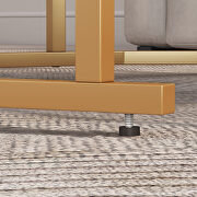 White artificial marble top and golden metal legs 2pc nesting coffee table set by La Spezia additional picture 2