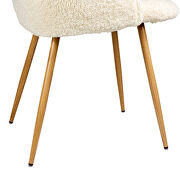 Off white upholstery teddy faux fur dining chair, set of 2 by La Spezia additional picture 4