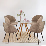 Light brown upholstery teddy faux fur dining chair, set of 2 by La Spezia additional picture 3