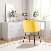 Yellow velvet upholstery dining chair with metal legs, set of 2 by La Spezia additional picture 2