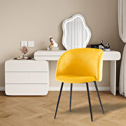 Yellow velvet upholstery dining chair with metal legs, set of 2 by La Spezia additional picture 3