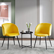 Yellow velvet upholstery dining chair with metal legs, set of 2 by La Spezia additional picture 4