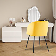 Yellow velvet upholstery dining chair with metal legs, set of 2 by La Spezia additional picture 5