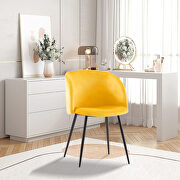 Yellow velvet upholstery dining chair with metal legs, set of 2 by La Spezia additional picture 6