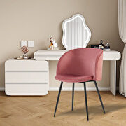 Pink velvet upholstery dining chair with metal legs, set of 2 by La Spezia additional picture 2