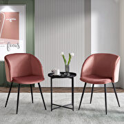 Pink velvet upholstery dining chair with metal legs, set of 2 by La Spezia additional picture 4
