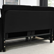 Black velvet modern convertible sofa bed with 2 detachable arm pockets by La Spezia additional picture 3