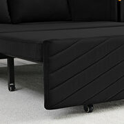 Black velvet modern convertible sofa bed with 2 detachable arm pockets by La Spezia additional picture 4