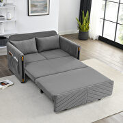 Gray velvet modern convertible sofa bed with 2 detachable arm pockets by La Spezia additional picture 3