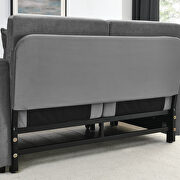 Gray velvet modern convertible sofa bed with 2 detachable arm pockets by La Spezia additional picture 5