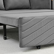 Gray velvet modern convertible sofa bed with 2 detachable arm pockets by La Spezia additional picture 7