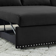 Black soft velvet convertible sleeper sofa bed by La Spezia additional picture 3