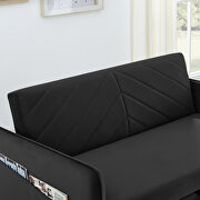 Black soft velvet convertible sleeper sofa bed by La Spezia additional picture 5