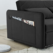 Black soft velvet convertible sleeper sofa bed by La Spezia additional picture 6