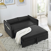 Black soft velvet convertible sleeper sofa bed by La Spezia additional picture 7