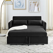 Black soft velvet convertible sleeper sofa bed by La Spezia additional picture 9