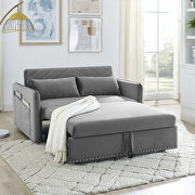 Gray soft velvet convertible sleeper sofa bed by La Spezia additional picture 5