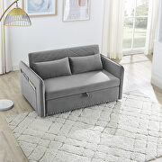 Gray soft velvet convertible sleeper sofa bed by La Spezia additional picture 6