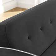 Black velvet pull out sleep loveseats sofa with side pockets by La Spezia additional picture 6
