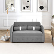Gray velvet pull out sleep loveseats sofa with side pockets by La Spezia additional picture 2