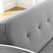 Gray velvet pull out sleep loveseats sofa with side pockets by La Spezia additional picture 6