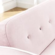 Pink velvet pull out sleep loveseats sofa with side pockets by La Spezia additional picture 6