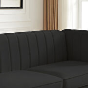 Black velvet sofa with gold stainless steel arm and legs by La Spezia additional picture 7
