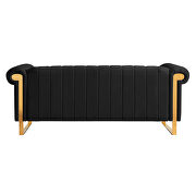 Black velvet sofa with gold stainless steel arm and legs by La Spezia additional picture 10