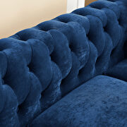 Blue velvet deep button tufted back chesterfield l-shaped sofa by La Spezia additional picture 6