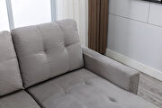 Light gray skinfeeling velvet reversible sectional sleeper sofa bed with storage by La Spezia additional picture 2