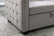 Light gray skinfeeling velvet reversible sectional sleeper sofa bed with storage by La Spezia additional picture 3