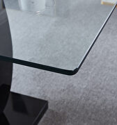 Modern design wood dining table with black finish and clear glass top for 6 people by La Spezia additional picture 5