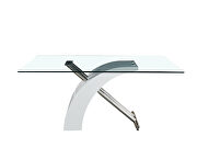 Rectangular glass top modern design dining table in white by La Spezia additional picture 2