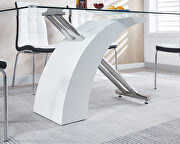 Rectangular glass top modern design dining table in white by La Spezia additional picture 5