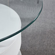 Thick tempered glass table and 2 leather stools in white by La Spezia additional picture 3