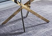 Tempered glass top modern dining table with chrome stainless steel base in gold by La Spezia additional picture 3