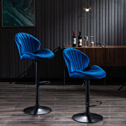 Bar stools set of 2 adjustable barstools with back and footrest in blue by La Spezia additional picture 2