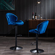 Bar stools set of 2 adjustable barstools with back and footrest in blue by La Spezia additional picture 3