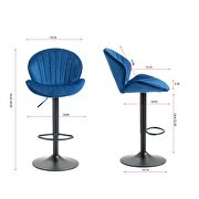 Bar stools set of 2 adjustable barstools with back and footrest in blue by La Spezia additional picture 5